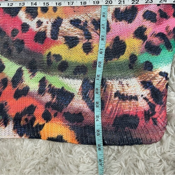 Free For Humanity Colorful Leopard Knit Long Sleeve Sweater - Picture 10 of 10